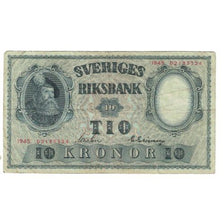 Billete, 10 Kronor, 1945, Suecia, KM:43a, MBC