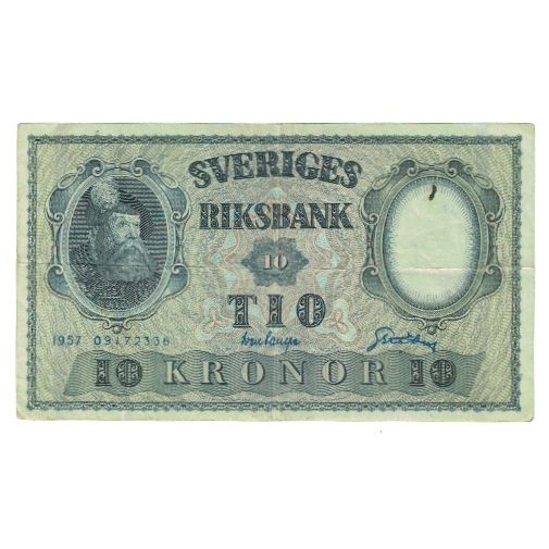 Banknote, Sweden, 10 Kronor, 1957, KM:43a, AU(55-58)
