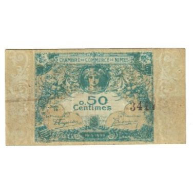 France, Nîmes, 50 Centimes, 1920, VF(30-35), Pirot:92-5