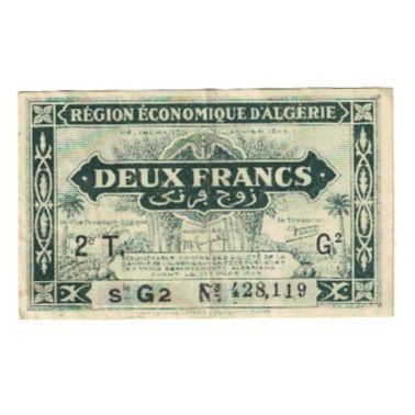 Banknote, Algeria, 2 Francs, 1949, 1949-03-01, KM:102, AU(55-58)