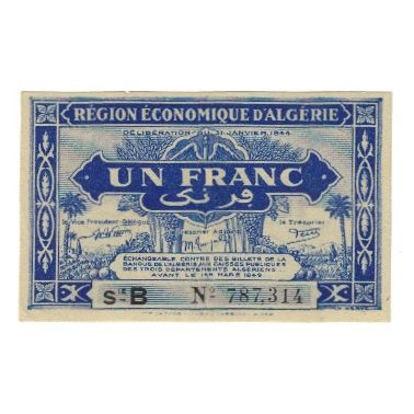 Geldschein, Algeria, 1 Franc, 1949, 1949-03-01, KM:98a, UNZ
