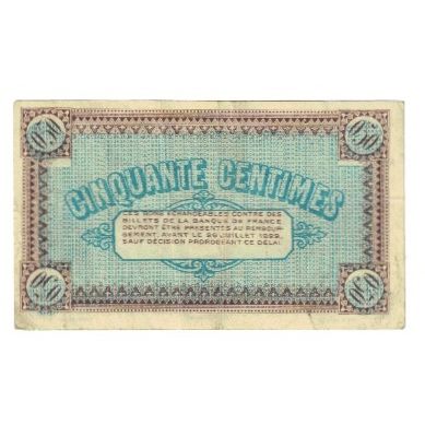 France, Chalon-s-/-Saône, Autun & Louhans, 50 Centimes, 1917, Chambre de