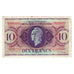 Billete, 10 Francs, 1944, Guadalupe, 1944-02-02, KM:27A, MBC