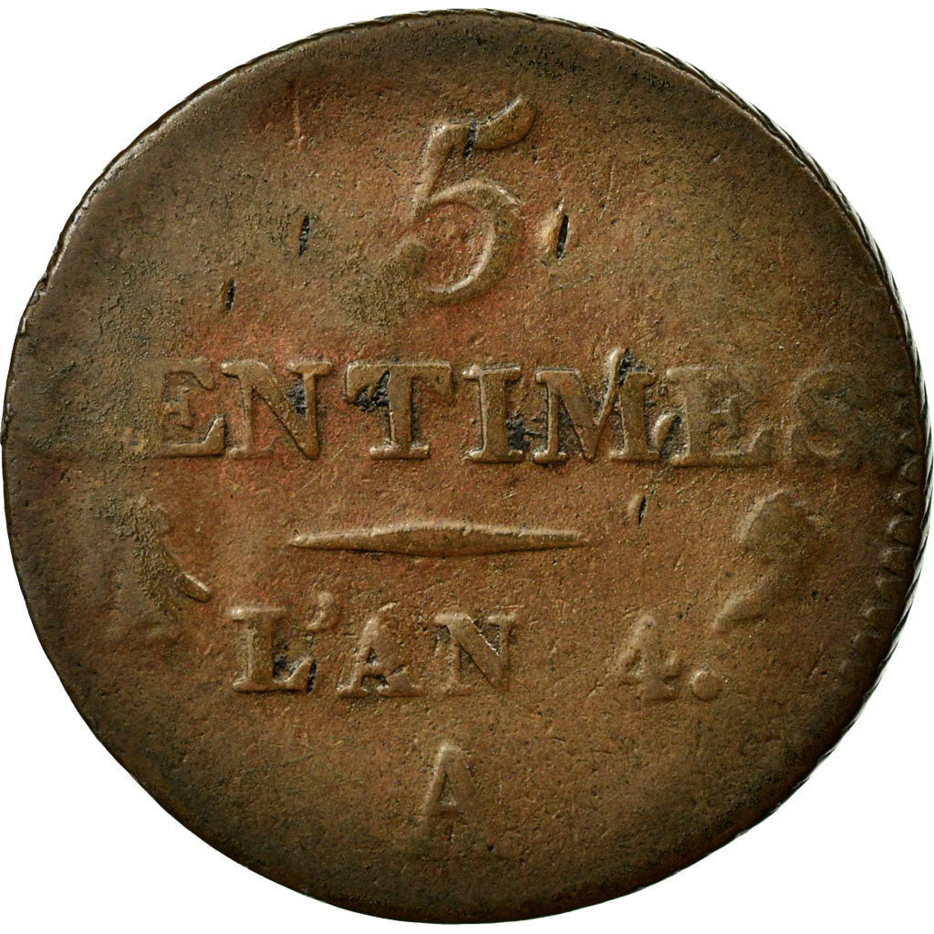 Coin, France, Dupré, 5 Centimes, 1795, Paris, VF(20-25), Bronze, KM:635.1