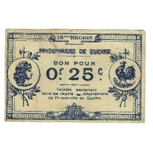 France, 15 EME REGION, 25 Centimes, 1914-1918, Prisonniers de Guerre, TB+