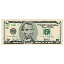 Geldschein, Vereinigte Staaten, Five Dollars, 2001, UNZ