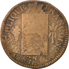 France, Sol aux balances françoise, 1793, Strasbourg, VG(8-10), Bronze, KM 619.4