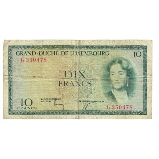 Billete, 10 Francs, Luxemburgo, KM:48a, BC