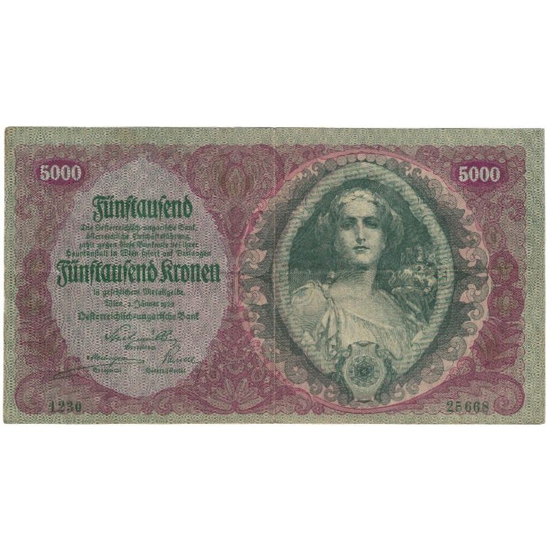 Billet, Autriche, 5000 Kronen, 1922, 1922-01-02, KM:79, TTB