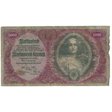 Banknote, Austria, 5000 Kronen, 1922, 1922-01-02, KM:79, VF(20-25)