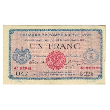 Frankreich, Lyon, 1 Franc, 1916, VZ, Pirot:77-19