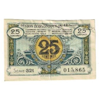 France, Région centre, 25 Centimes, EF(40-45), Pirot:40-1