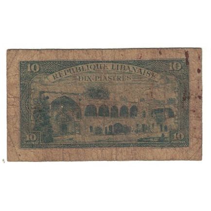 Banknote, Lebanon, 10 Piastres, 1950, Undated (1950), KM:47, F(12-15)