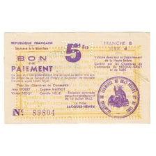 Francia, Gray et Vesoul, 5 Francs, 1940, SPL-