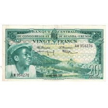 Geldschein, Belgisch-Kongo, 20 Francs, 1959, 1959-08-01, KM:31, UNZ-