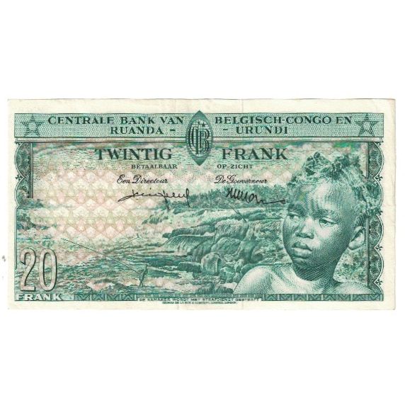 Banknote, Belgian Congo, 20 Francs, 1959, 1959-08-01, KM:31, UNC(63)