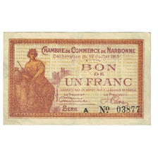 France, Narbonne, 1 Franc, 1915, EF(40-45), Pirot:89-6