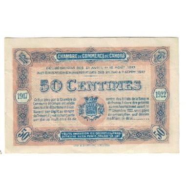 Francia, Cahors, 50 Centimes, 1922, SPL-, Pirot:35-21