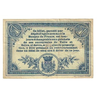 Frankrijk, 1 Franc, 1915, 1915-03-25, CORREZE, NIEUW