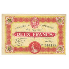 Francia, Nancy, 2 Francs, 1918, Chambre de Commerce, BB, Pirot:87-25