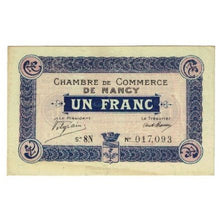 Francia, Nancy, 1 Franc, 1917, Chambre de Commerce, BB, Pirot:87-08