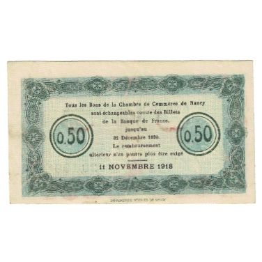 France, Nancy, 50 Centimes, 1920, EF(40-45), Pirot:87-1