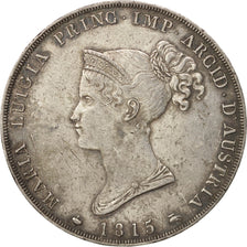 ITALIAN STATES, PARMA, Maria Luigia, 5 Lire, 1815, Milan, EF(40-45), Silver,KM30