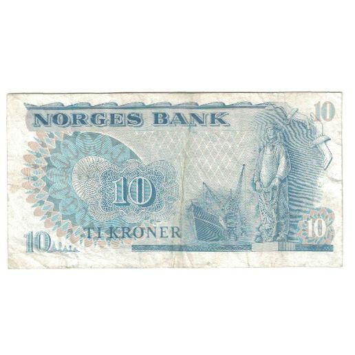 Billete, 10 Kroner, 1983, Noruega, KM:36b, MBC