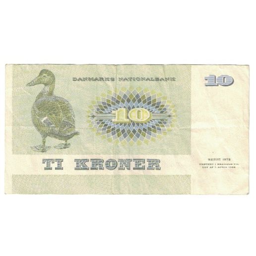Billete, 10 Kroner, 1975, Dinamarca, KM:48e, MBC