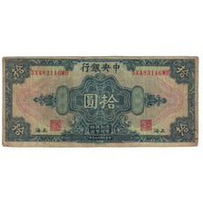 Banknote, China, 10 Dollars, 1928, Undated (1928), KM:197d, VF(20-25)