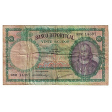 Banknote, Portugal, 20 Escudos, 1954, 1954-05-25, KM:153a, EF(40-45)