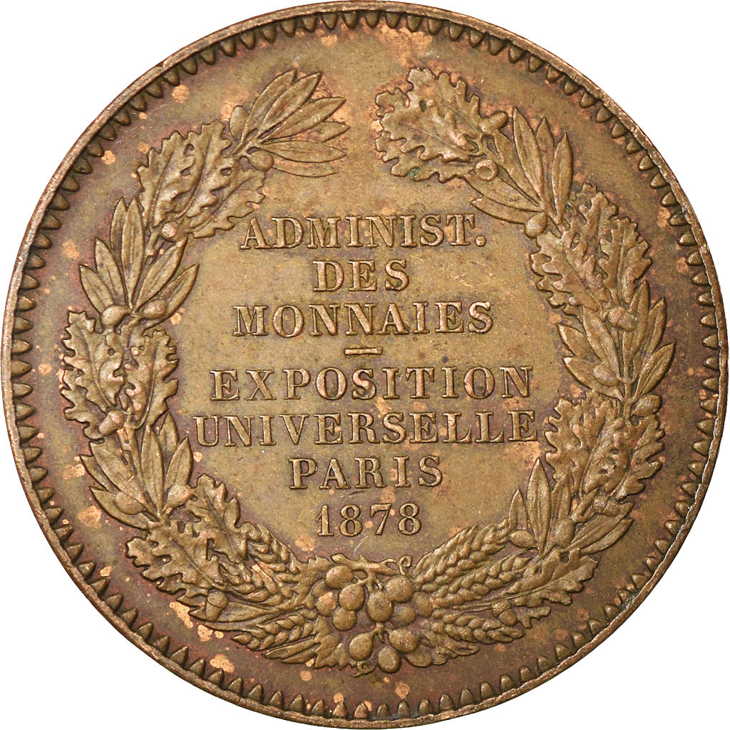France, Médaille, Exposition universelle de Paris, 1878, Barre, TTB, Cuivre