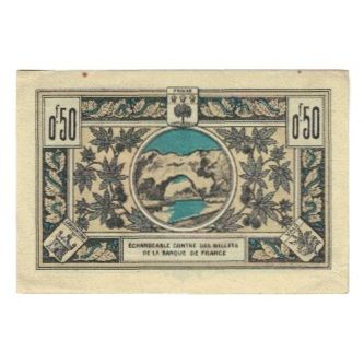 France, Aubenas, 50 Centimes, 1921, EF(40-45), Pirot:14-1