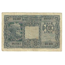 Banknot, Włochy, 10 Lire, KM:32a, VF(30-35)