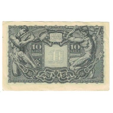 Biljet, Italië, 10 Lire, KM:32a, TTB
