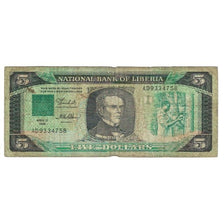 Banknote, Liberia, 5 Dollars, 1989, 1989-04-12, KM:19, VF(20-25)