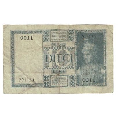 Billete, 10 Lire, 1935, Italia, 1935-06-18, KM:25a, BC+