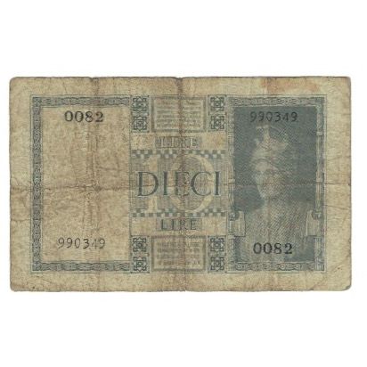 Banknote, Italy, 10 Lire, 1935, 1935-06-18, KM:25a, VF(20-25)