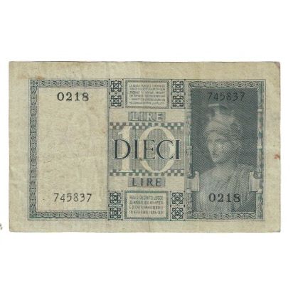 Banknote, Italy, 10 Lire, 1935, 1935-06-18, KM:25a, VF(20-25)