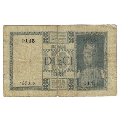 Banknote, Italy, 10 Lire, 1935, 1935-06-18, KM:25a, VF(20-25)
