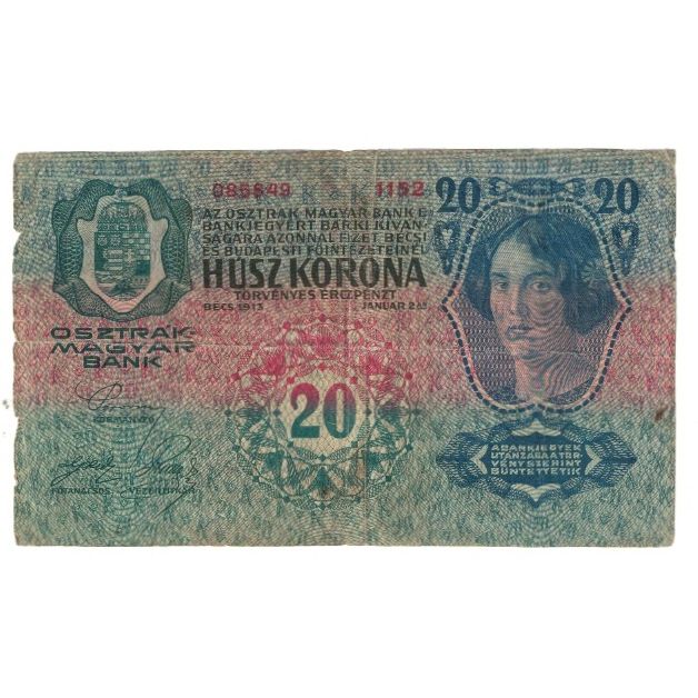Banknote, Austria, 20 Kronen, 1913, 1913-01-02, KM:13, VF(20-25)