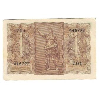 Banknote, Italy, 1 Lira, KM:26, AU(55-58)