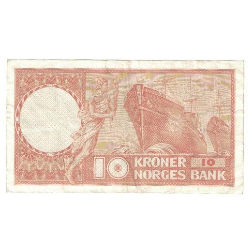 Billete, 10 Kroner, 1972, Noruega, KM:31f, MBC