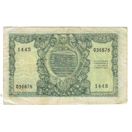 Banknote, Italy, 50 Lire, 1951, 1951-12-31, KM:91a, VF(20-25)