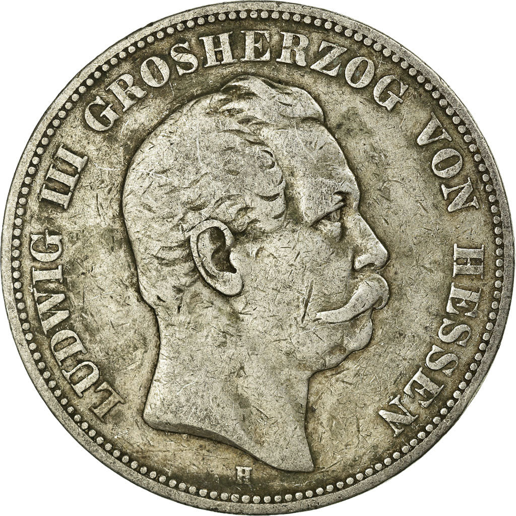 Munten, Duitse staten, HESSE-DARMSTADT, Ludwig III, 5 Mark, 1875, Darmstadt