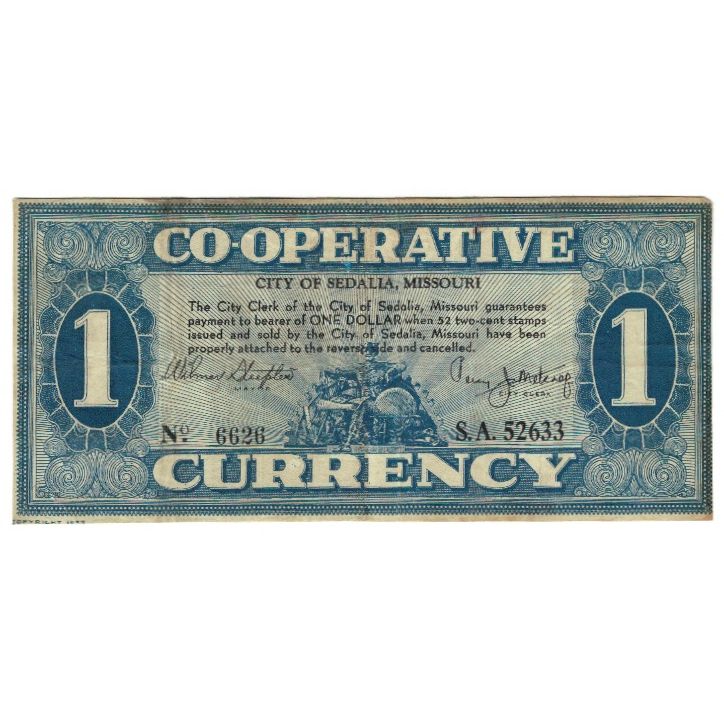 Banknote, United States, 1 Dollar, CO OPERATIVE MISSOURI, EF(40-45)