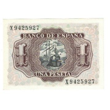 Banknote, Spain, 1 Peseta, 1953, 1953-07-22, KM:144a, UNC(65-70)