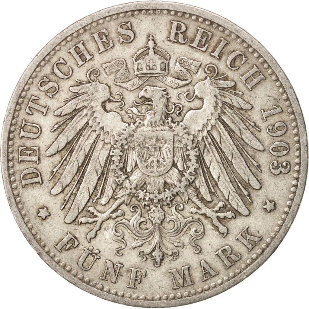 Coin, German States, BAVARIA, Otto, 5 Mark, 1903, Munich, EF(40-45), Silver