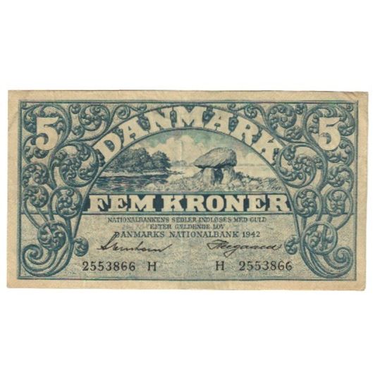 Billete, 5 Kroner, 1942, Dinamarca, KM:30h, MBC