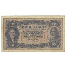 Billete, 10 Kroner, 1943, Noruega, KM:8c, MBC